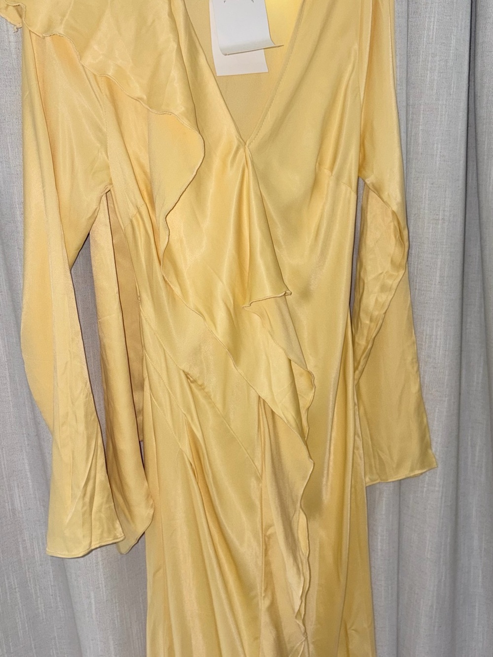 Topshop Pale Yellow Ruffle-Trim Maxi Dress - Picture 4 of 12